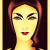 An art deco poster of woman face An art deco poster of woman face