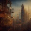 City under steampunk style City under steampunk style