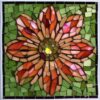 Close up of flower on a mosaic Close up of flower on a mosaic