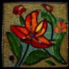 Close up of one flower on a mosaic Close up of one flower on a mosaic