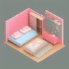 Cute isometric bedroom Cute isometric bedroom