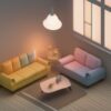 Cute isometric living room Cute isometric living room