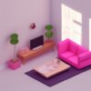 Cute isometric living room Cute isometric living room