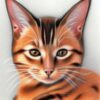 Drawing of a cat by crayon Drawing of a cat by crayon