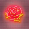 Flower neon sign on a wall Flower neon sign on a wall