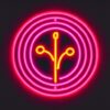 Flower symbol neon sign on the wall Flower symbol neon sign on the wall