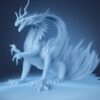 Frozen ice sculpture of a dragon Frozen ice sculpture of a dragon