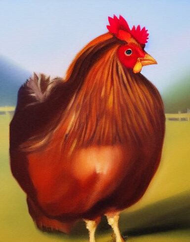 Hen painting