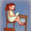 Little girl is reading a book Little girl is reading a book