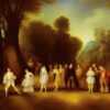 Painting of a group of people in the forest by Francisco de Holanda Painting of a group of people in the forest by Francisco de Holanda