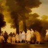 Painting of a group of people in the forest by Francisco de Holanda Painting of a group of people in the forest by Francisco de Holanda