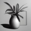 Pencil drawing of a plant in vase Pencil drawing of a plant in vase