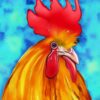 The watercolor painting of a rooster The watercolor painting of a rooster