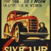 Vintage poster advertising a vehicle Vintage poster advertising a vehicle