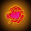 Yellow flower neon sign on the wall Yellow flower neon sign on the wall