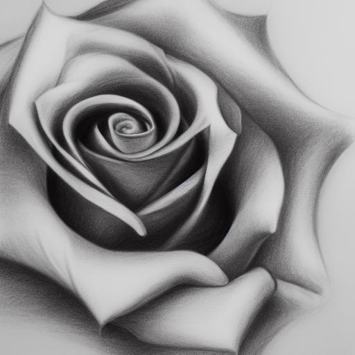 Best AI Photo: The black and white drawing of rose | Promptify