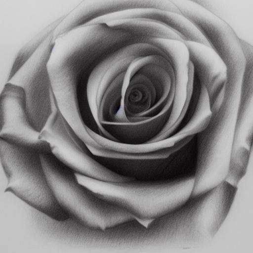 Best AI Photo: The black and white drawing of rose | Promptify