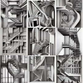 Escher lithography